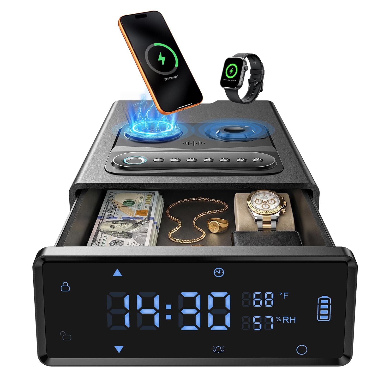 CVLIFE Biometric XXX Safe with Wireless Charging Bluetooth App