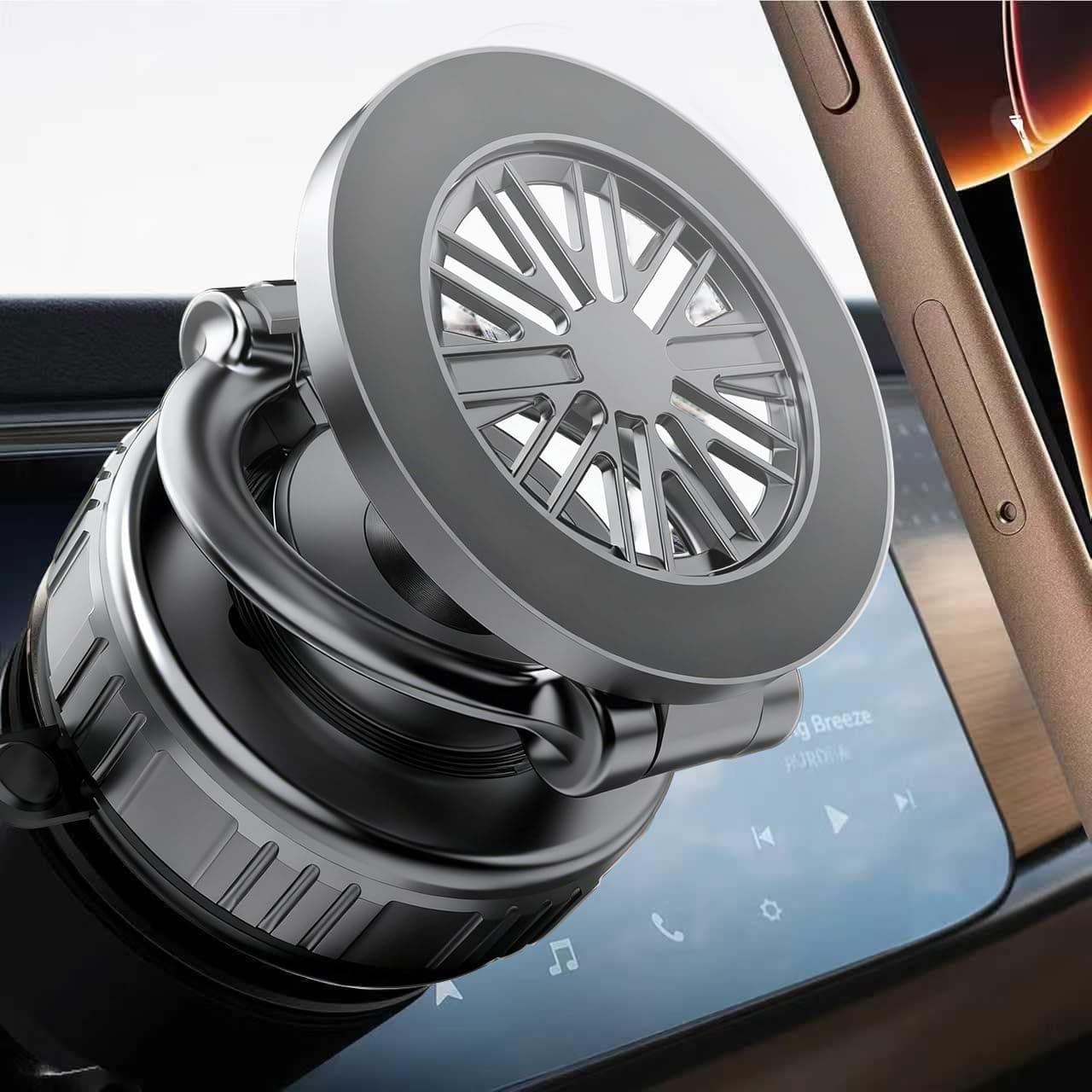 GEYUTHS Magnetic Vacuum Car Phone Holder