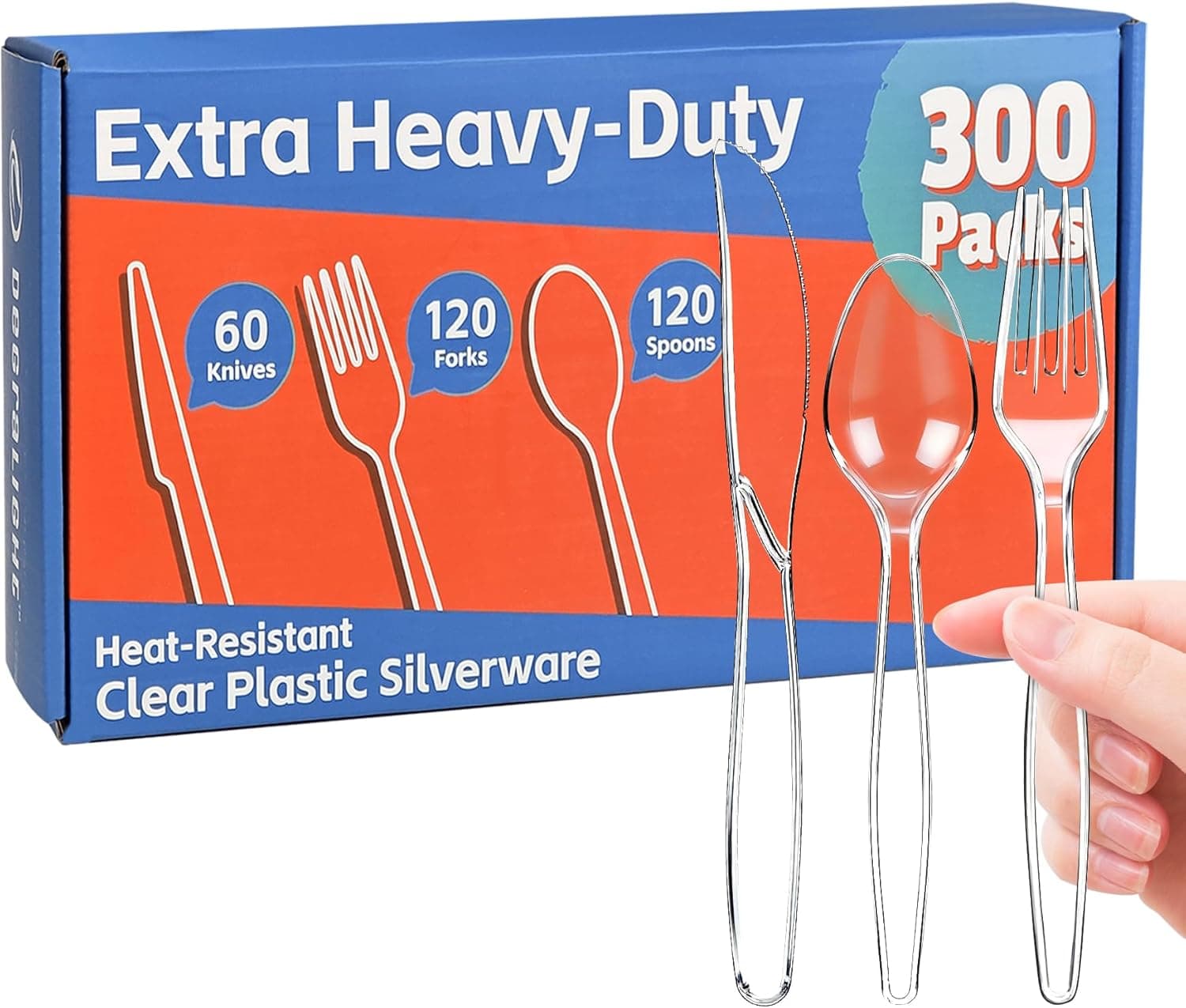 DEGRALIGHT Clear Plastic Silverware Set