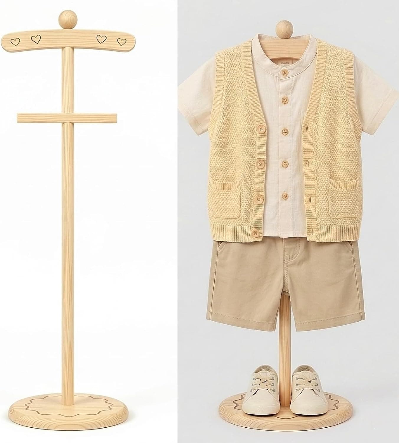 AESCWYN Wood Baby Clothes Display Stand