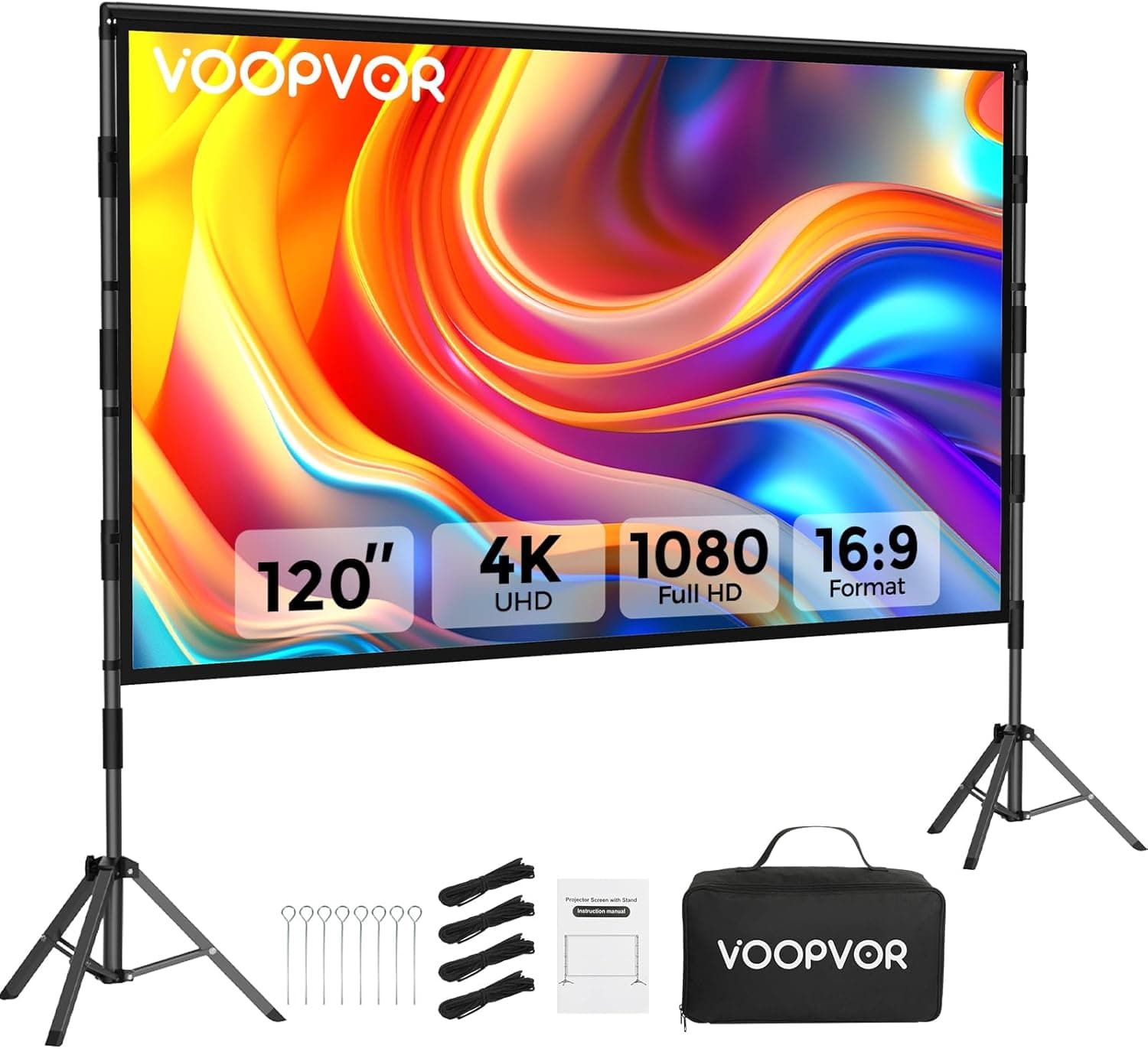 VOOPVOR 120 Inch Outdoor Projector Screen