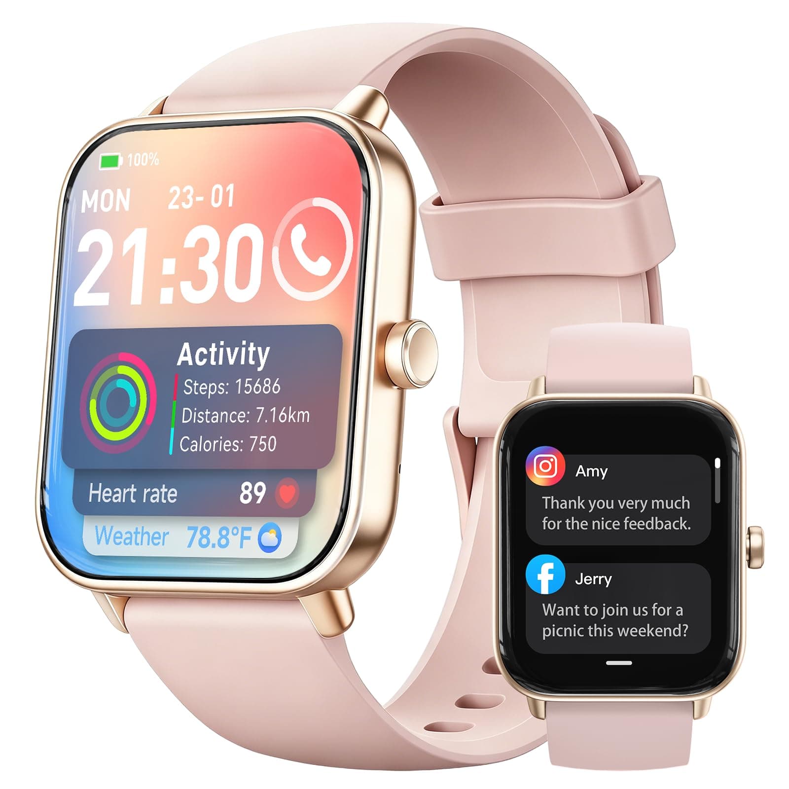 Smart Watch for Women,1.85''HD Screen,Alexa Built-in compatible iOS/Android