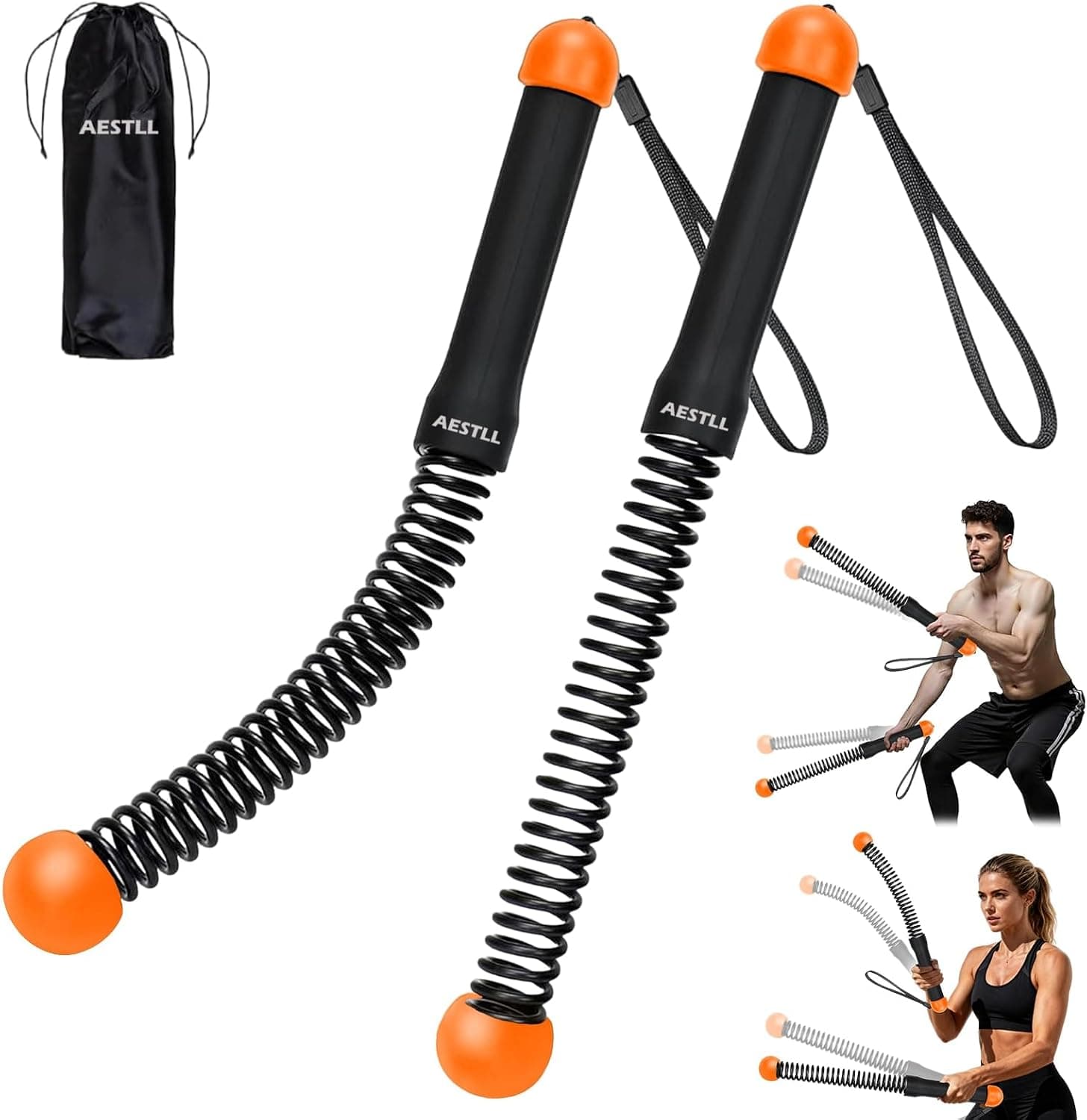 AESTLL 2 Pack Ropeless Battle Ropes Weighted