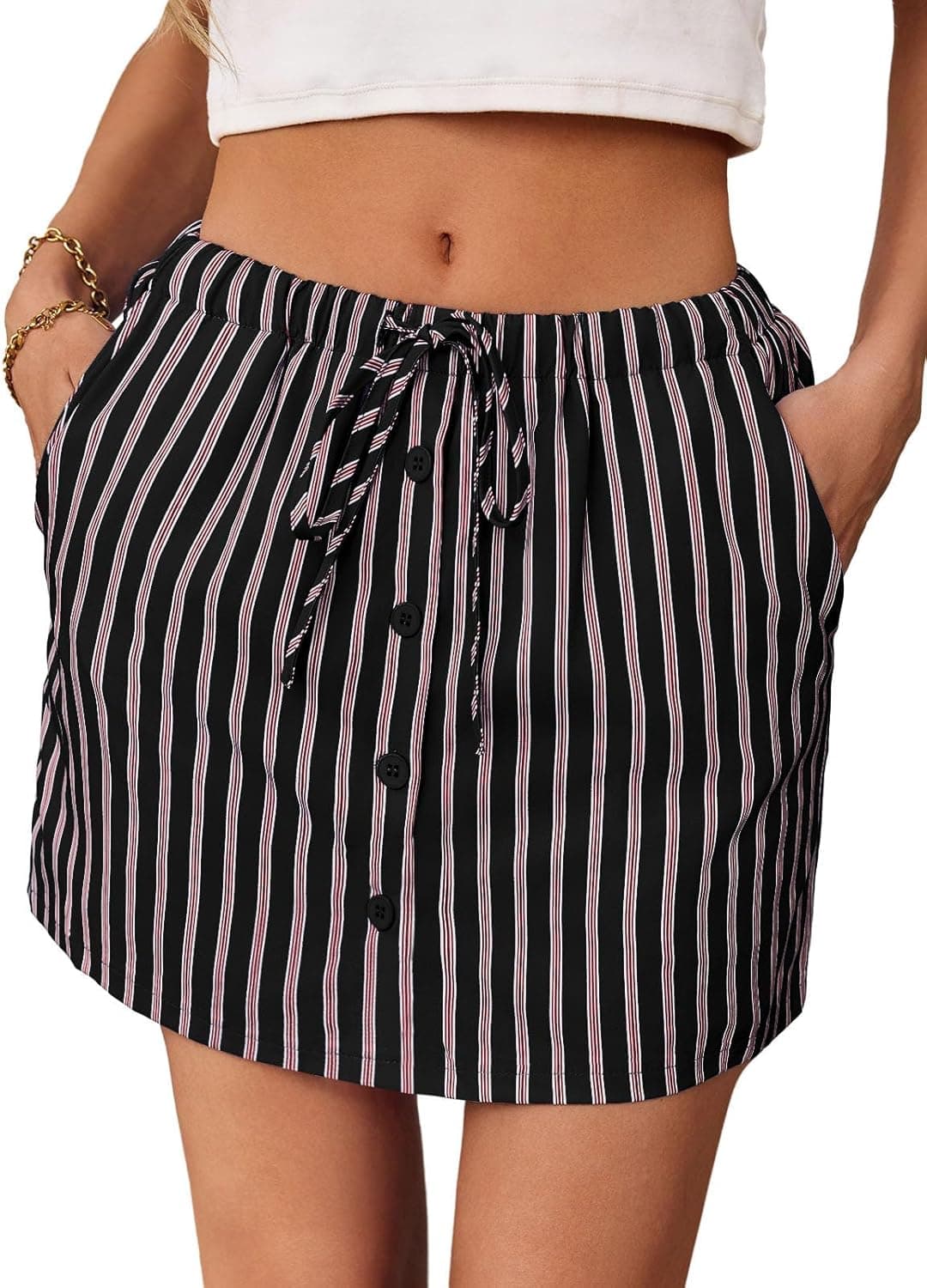 FISOEW Striped Mini Skirts