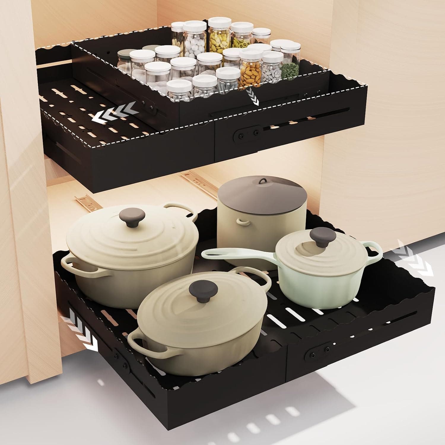 FOXHIVE Expandable Pull Out Cabinet Organizer