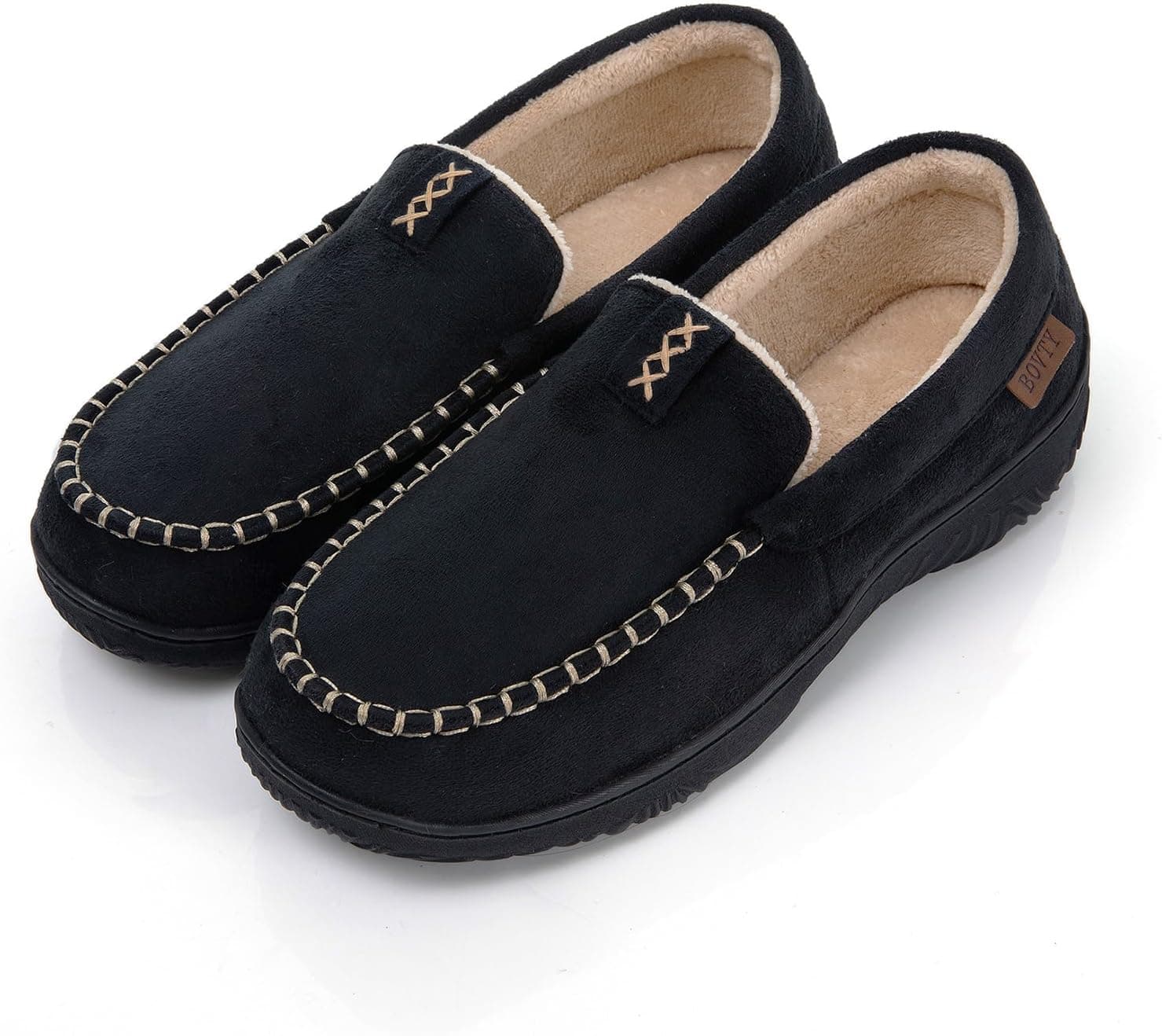 BOVTY Mens Moccasin House Slippers