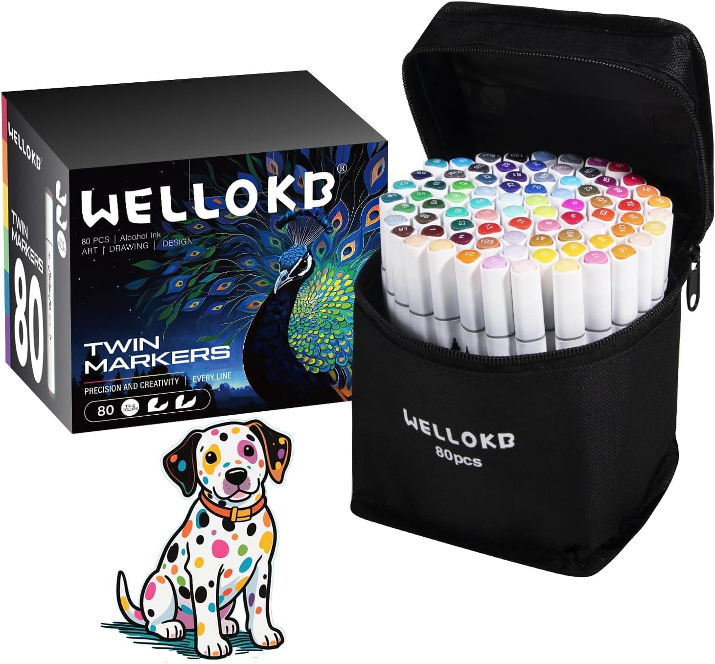 WELLOKB Markers Set 80 Colors