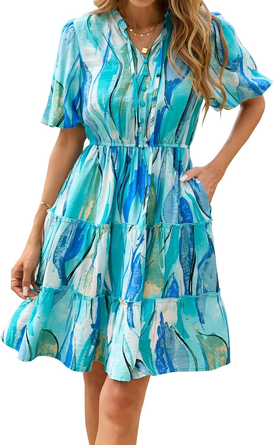BTFBM Women Summer Floral Short Dresses