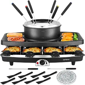 BEFANO Electric Raclette Grill With Fondue Pot