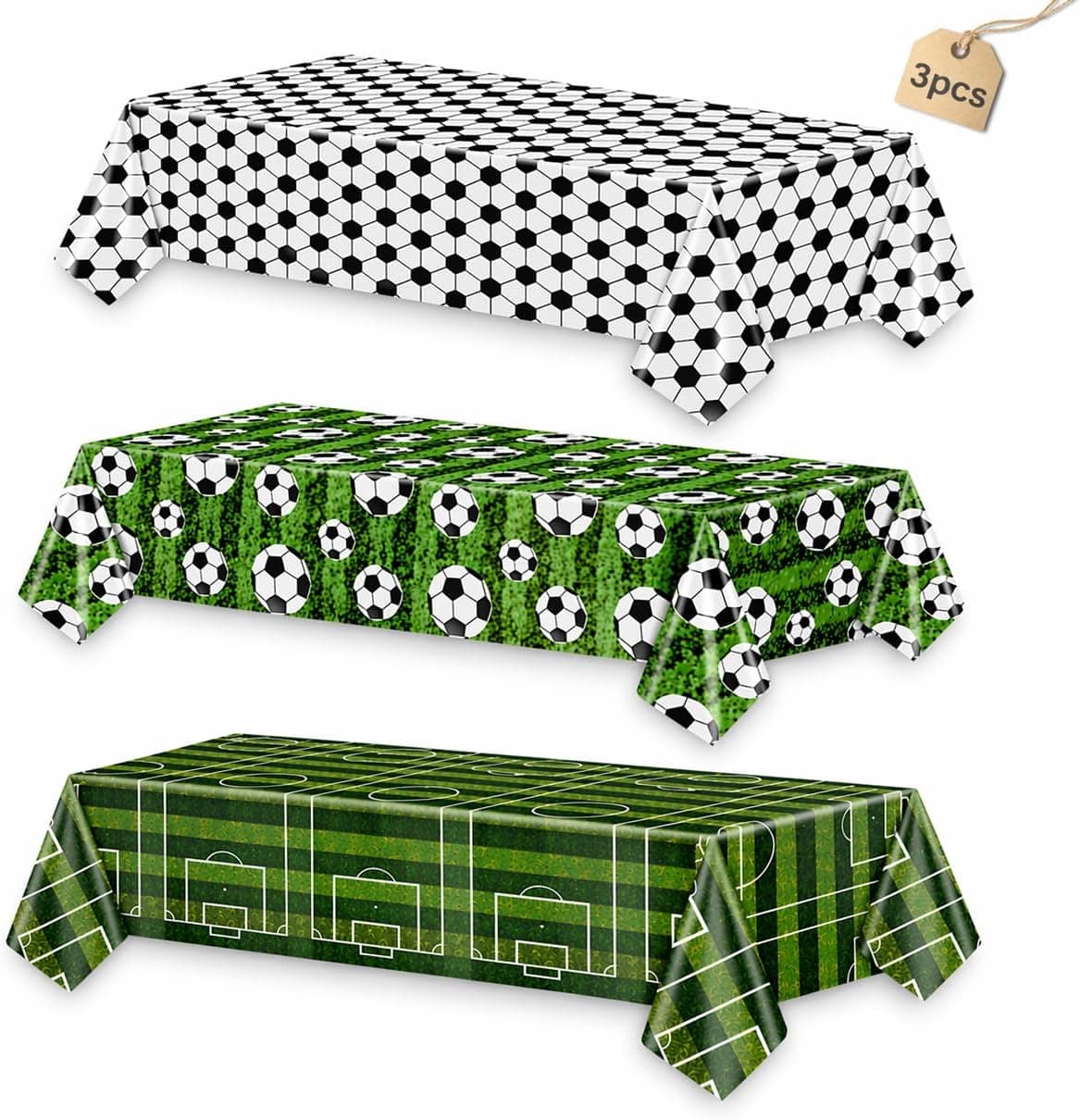 CHRIS.W Soccer Party Table Cloth 3Pcs