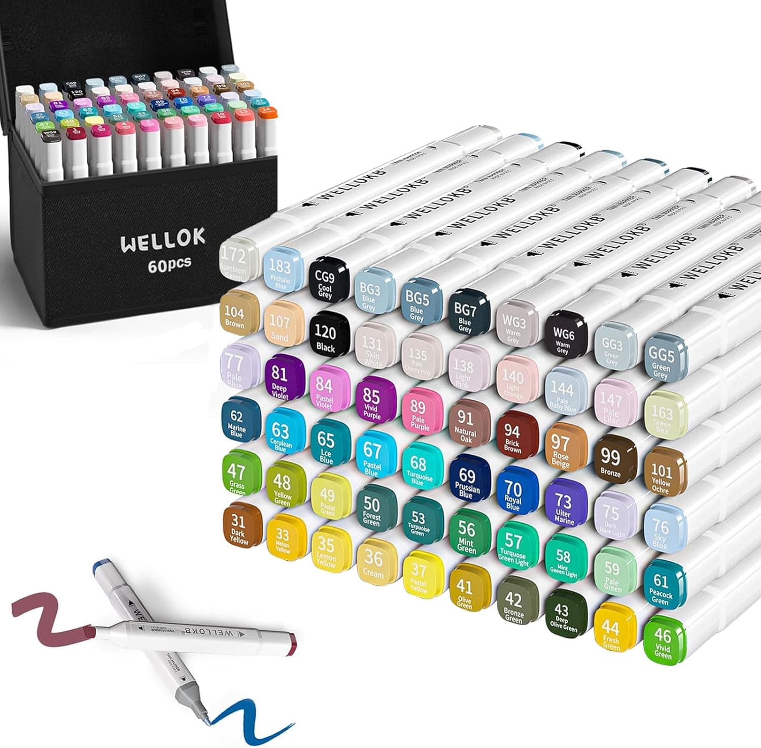 WELLOKB Alcohol Markers 80 Colors