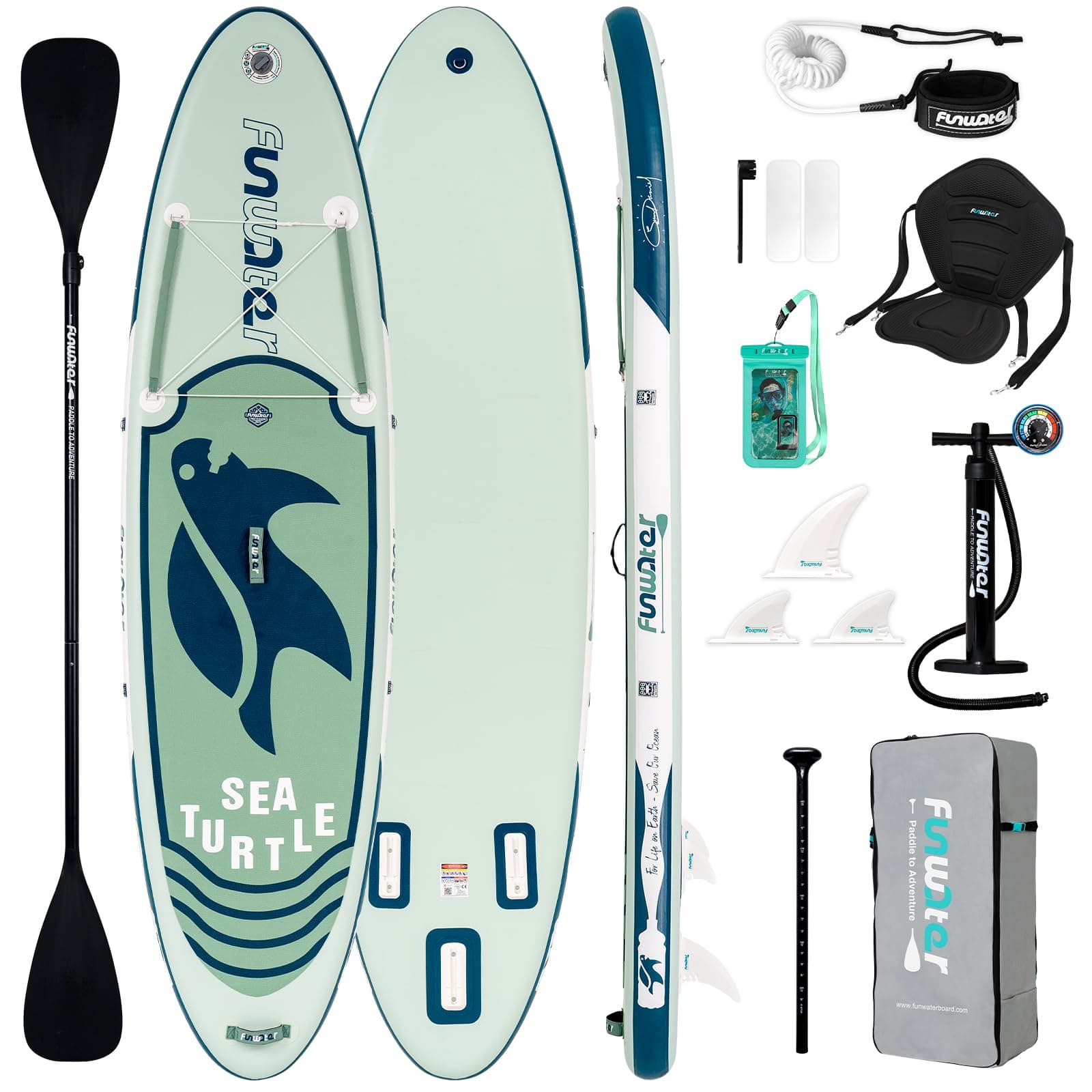 FunWater Inflatable Stand Up Paddle Board with Beginners SUP Accessories