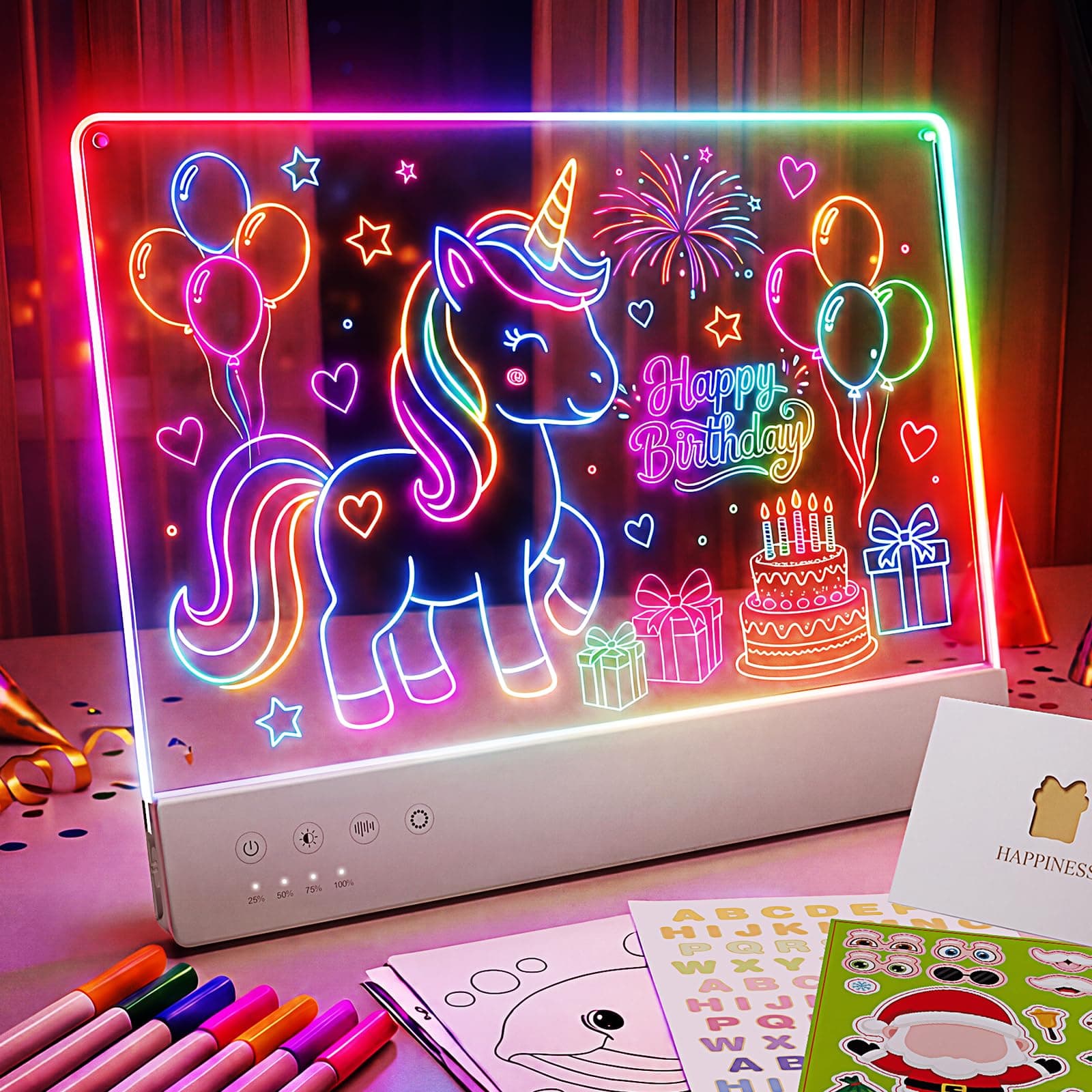 LED Drawing Board for Kids, 16" Rechargeable DIY Light Up Drawing Tablet