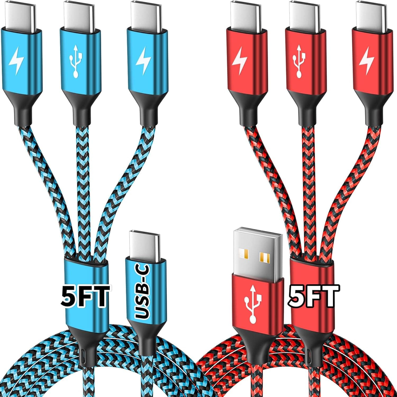 FIRSTING USBC Charger Cable 2Pack 5Ft