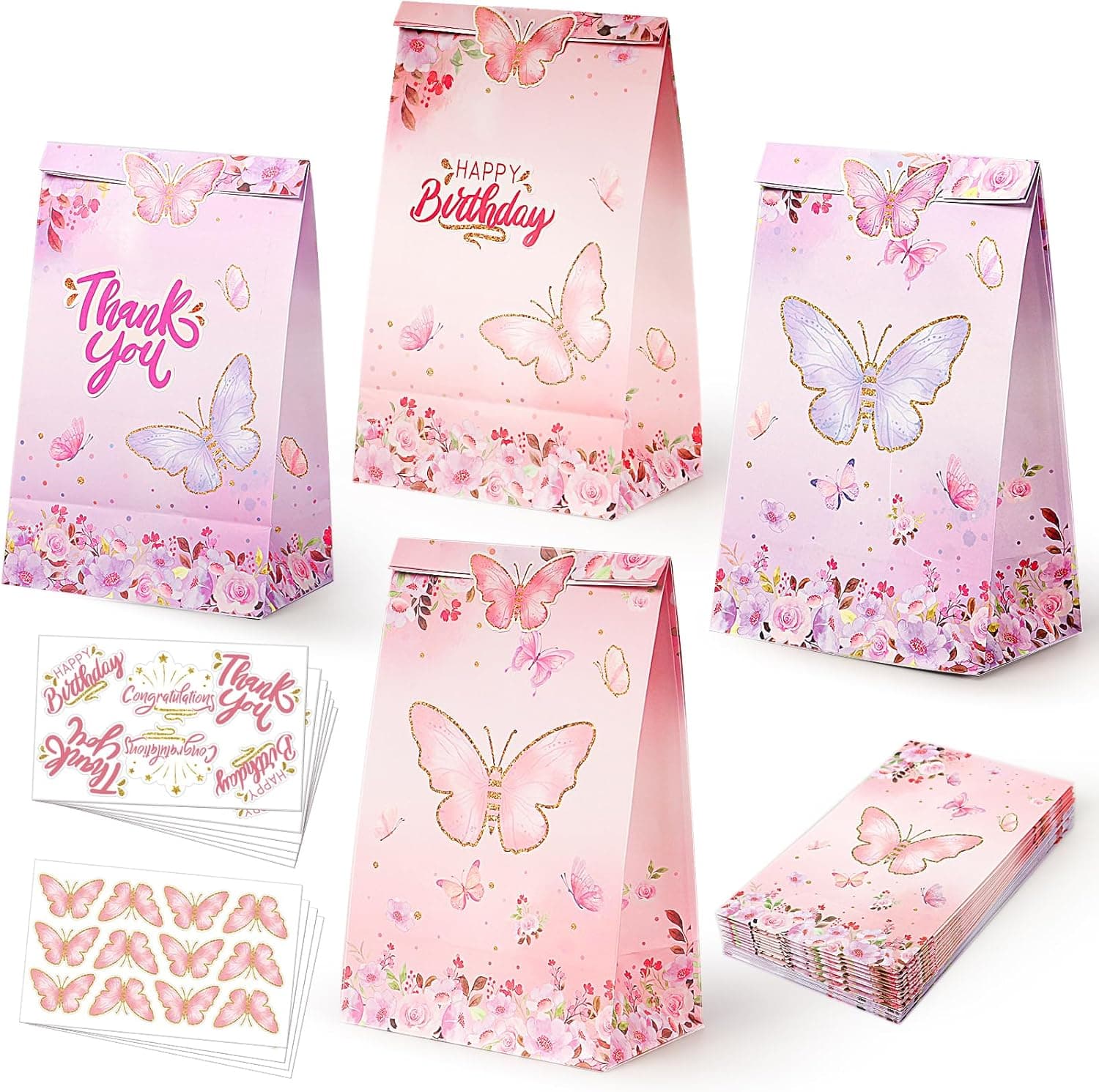 LWBDD 24Pcs Butterfly Goodie Bags