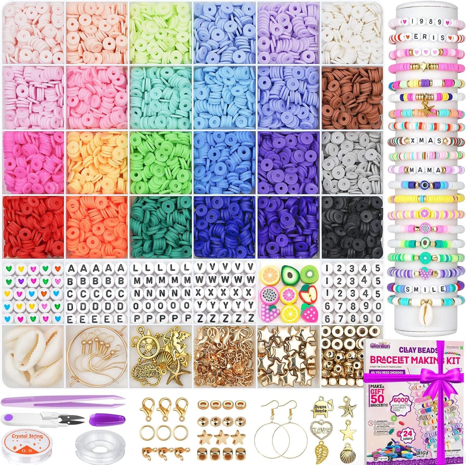 GIONLION Clay Beads Bracelet Making Kit