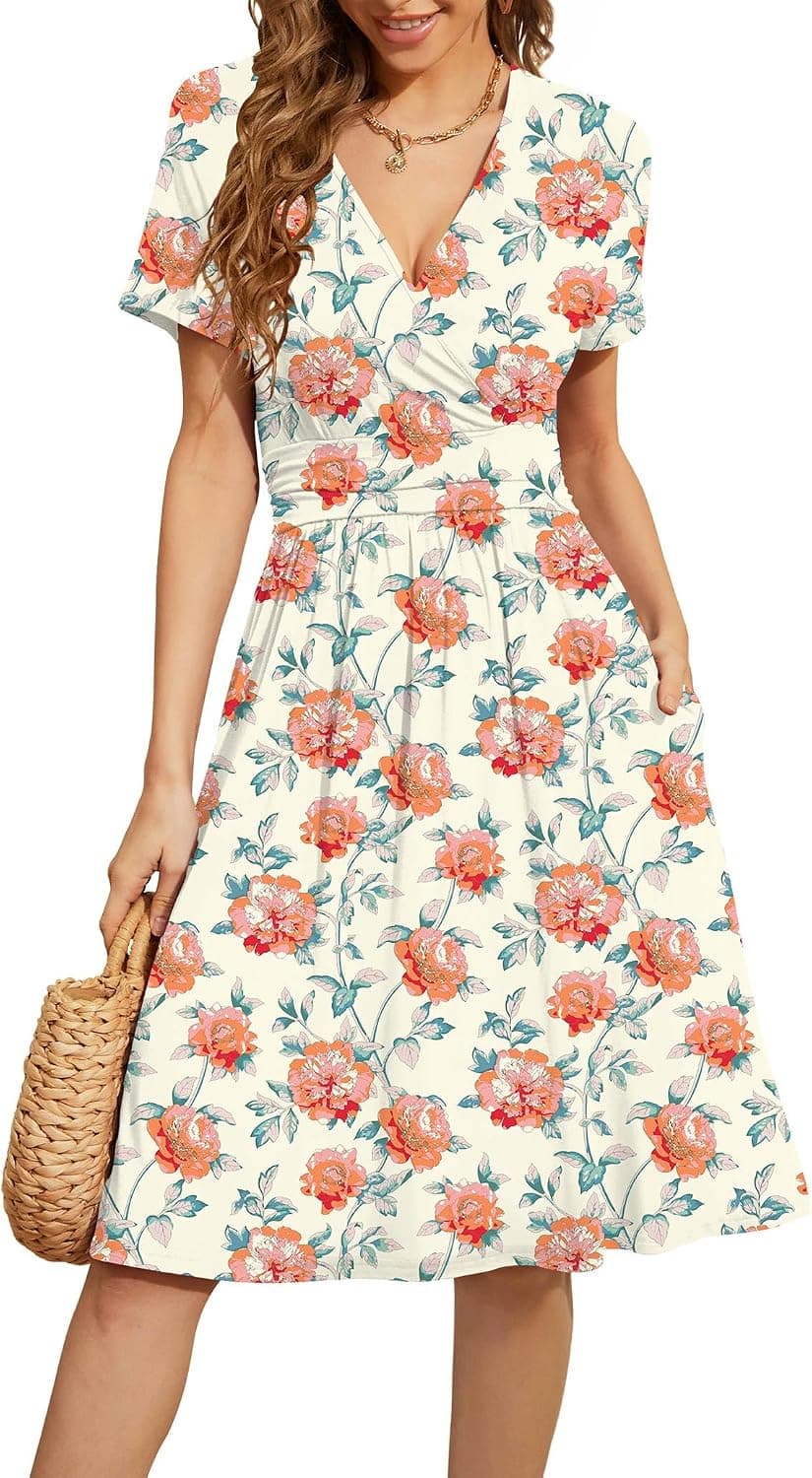 WEACZZY Womens Short Sleeve Casual Dresses