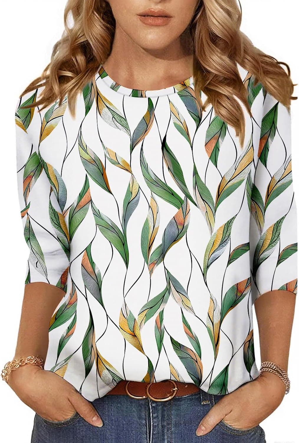 NORACORA Womens 3/4 Length Sleeve Top