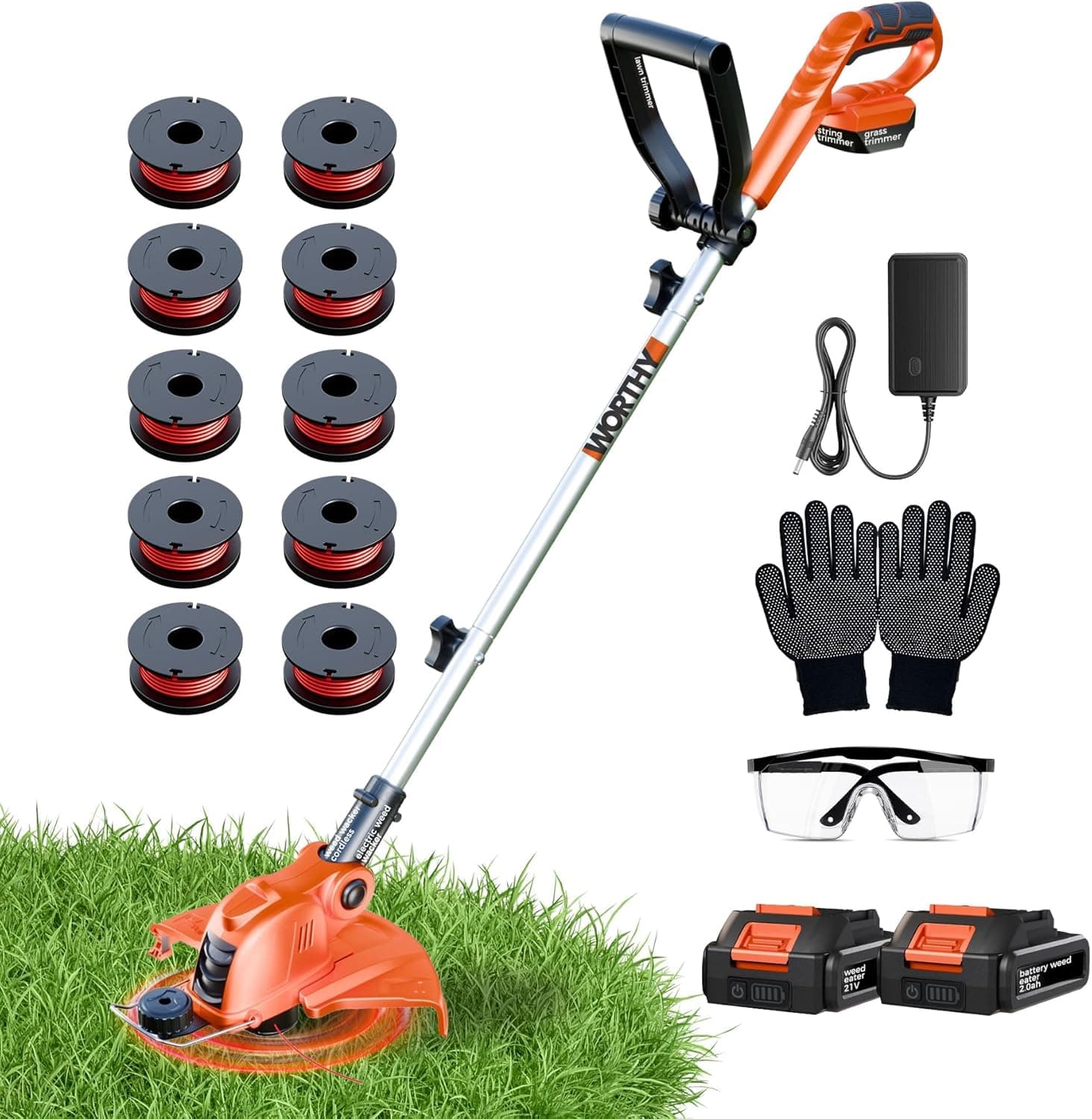 QPRINTZ Cordless Weed Wacker String Trimmer