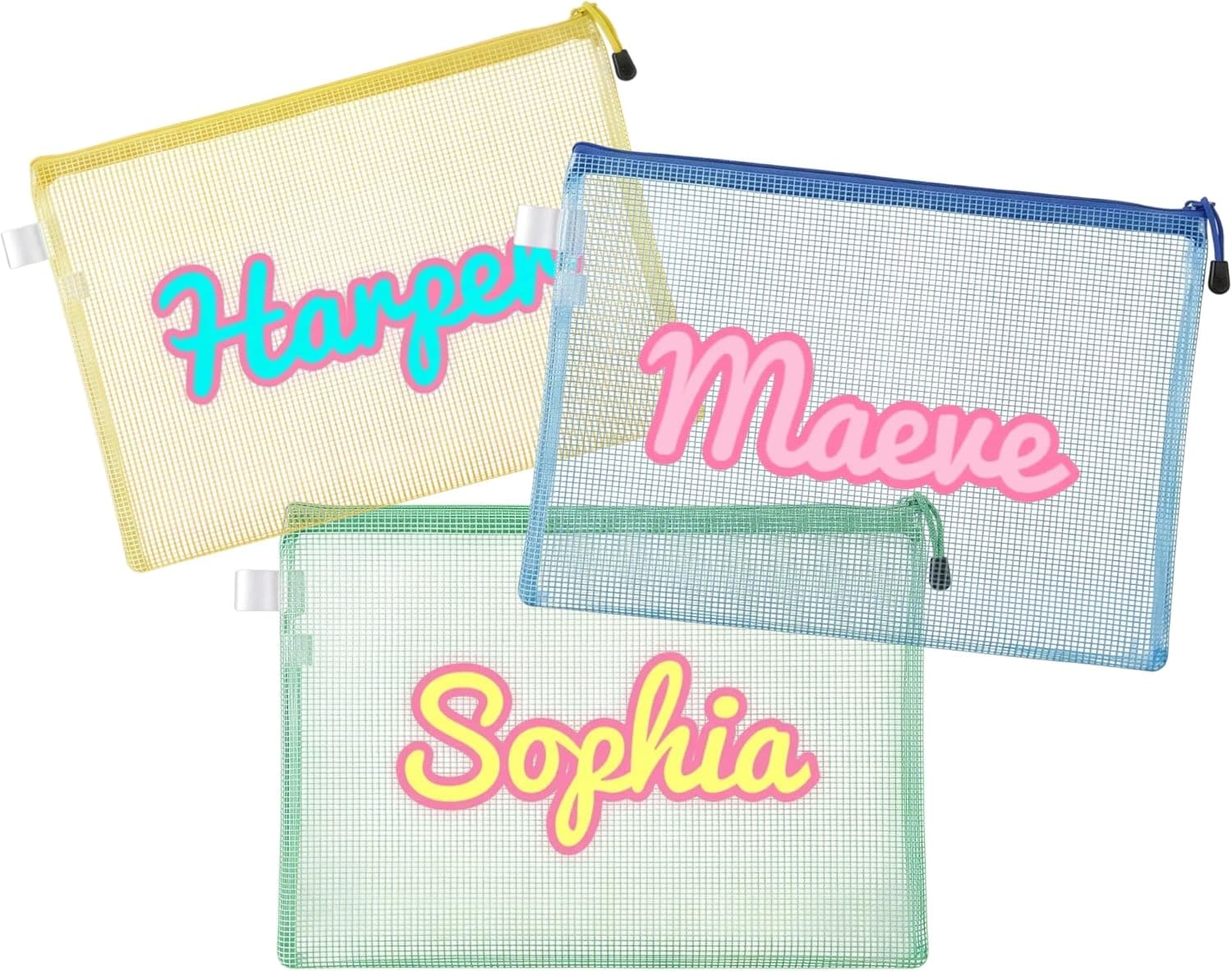 VKPOYNRO 3pcs Personalized Clear Makeup Bag
