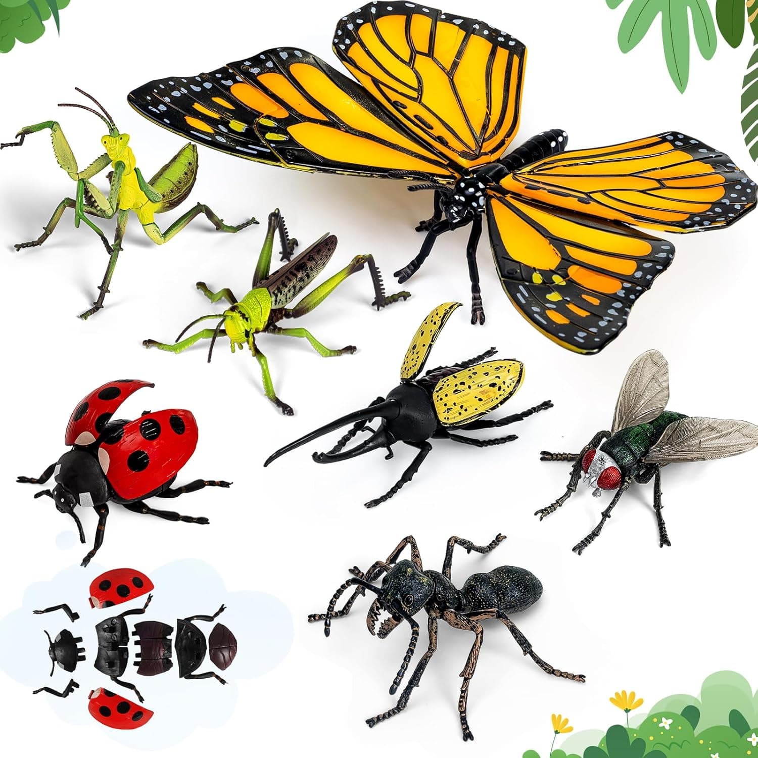 ECOHDT 7 Pcs Lifelike 3D Insect Puzzle Toys
