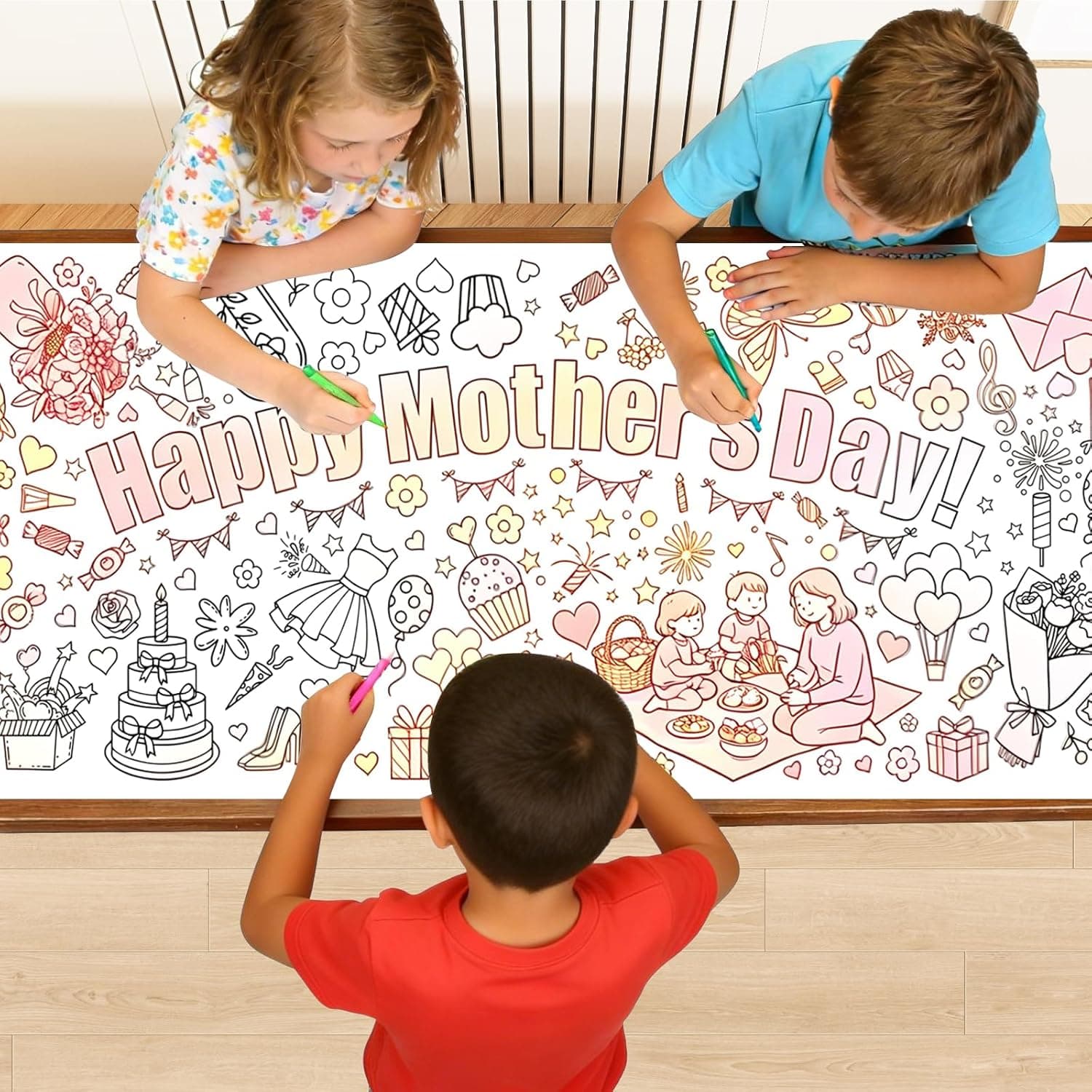 TOLGOE Mother's Day Coloring Posters