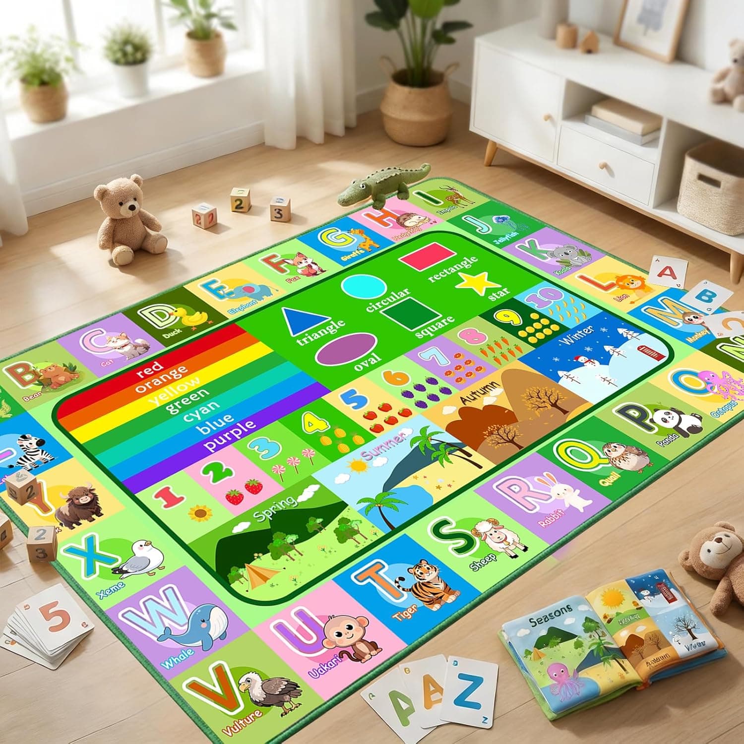 OGPJKEQR Educational Abc Area Rug