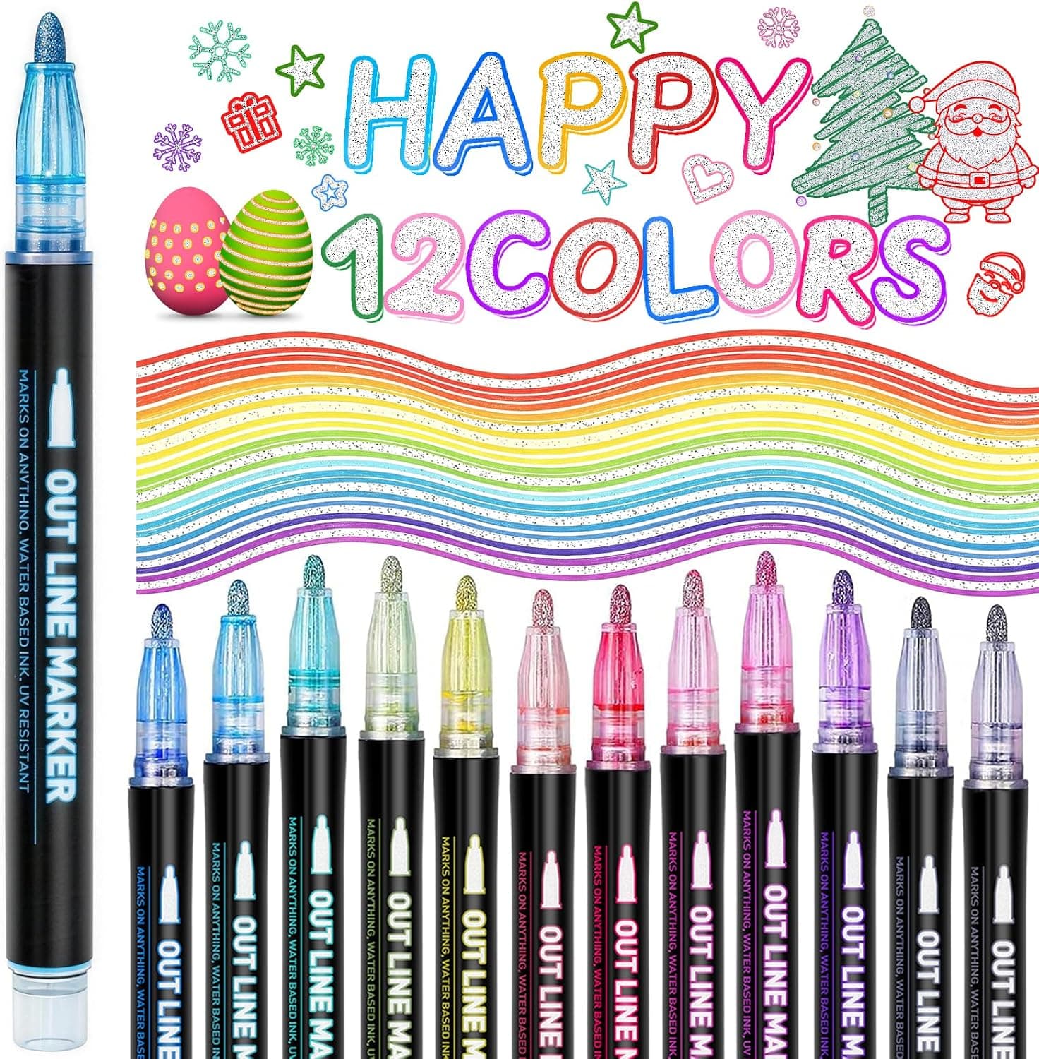 GLOPUS Outline Glitter Markers