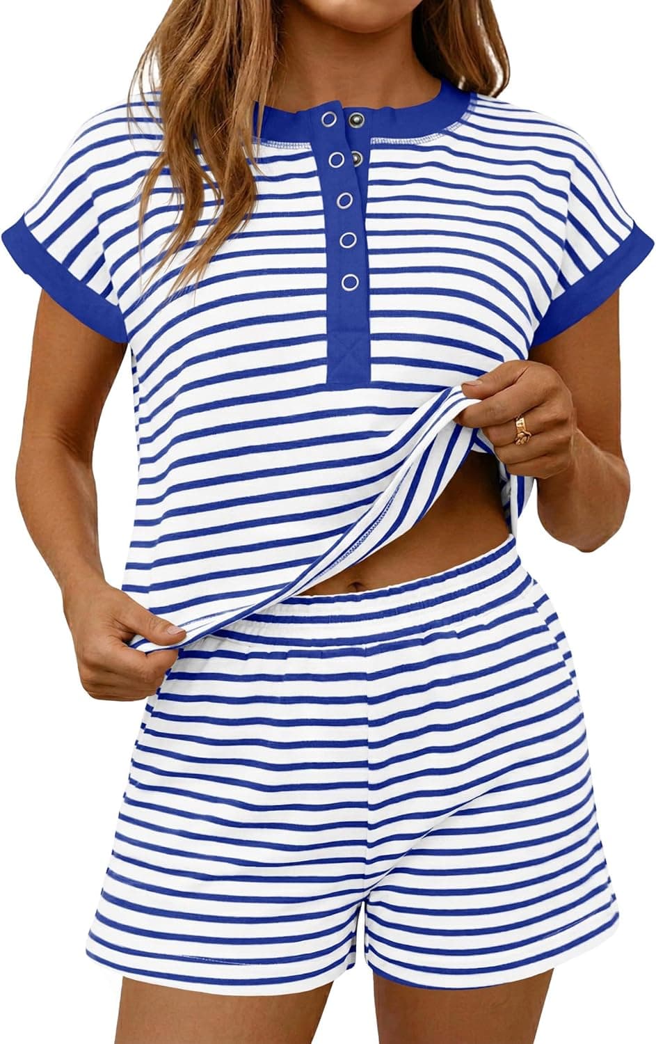 FISOEW Womens Striped 2 Piece Outfits