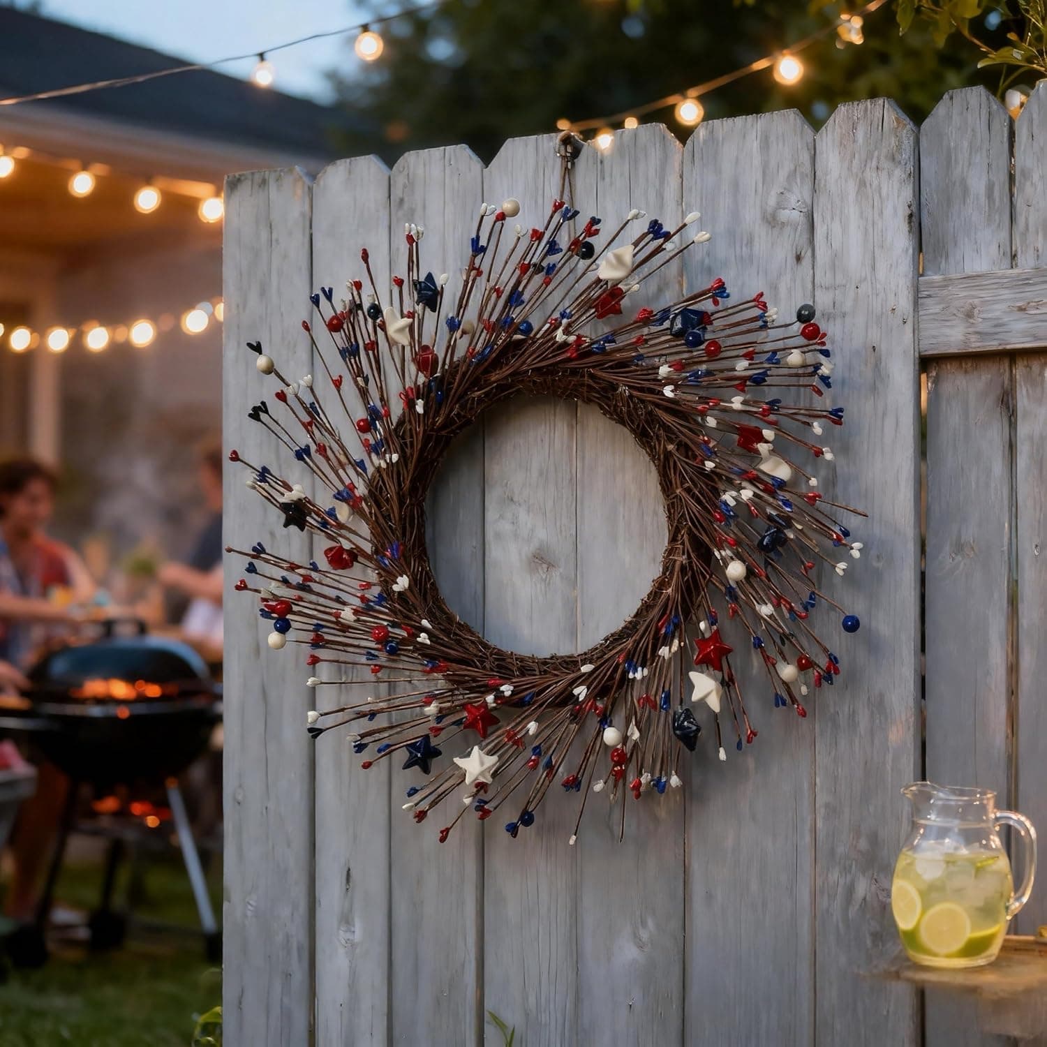 HIPTREE 16 Inch Patriotic Wreath